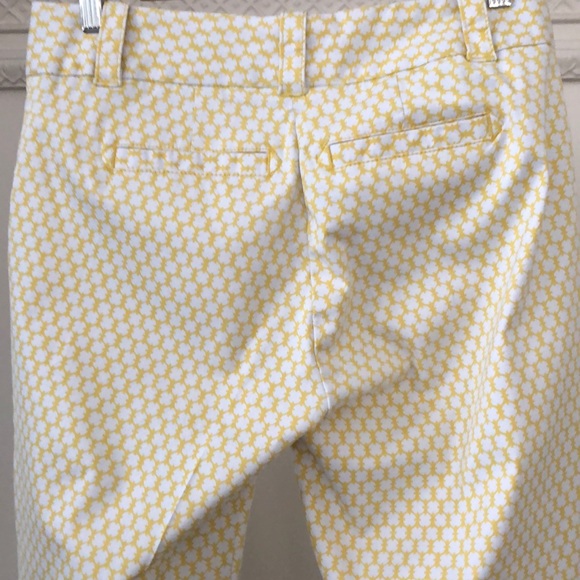 J. Crew City Fit Stretch Pant Yellow Print Sz. 8 - Picture 5 of 5